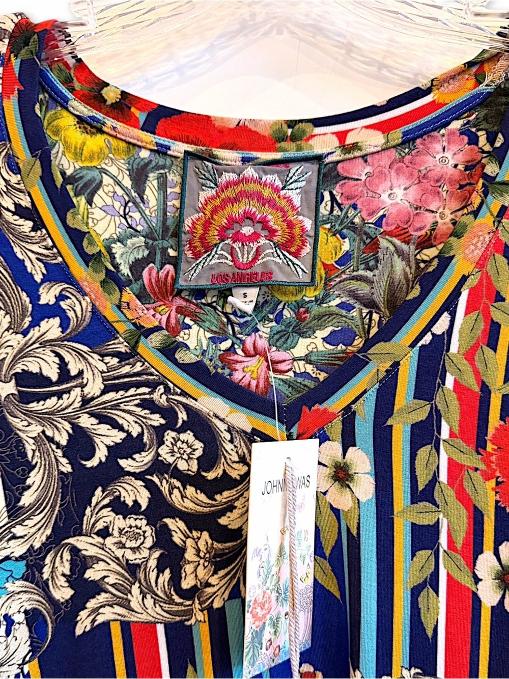 Johnny Was Wild Flower Favorite Long Sleeve V-Neck Swing Tee - Picture 13 of 16